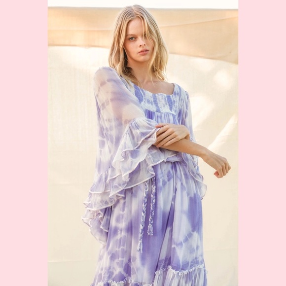 fillyboo Love Street Kimono Tie Dyed Maxi Dress - Picture 2 of 8